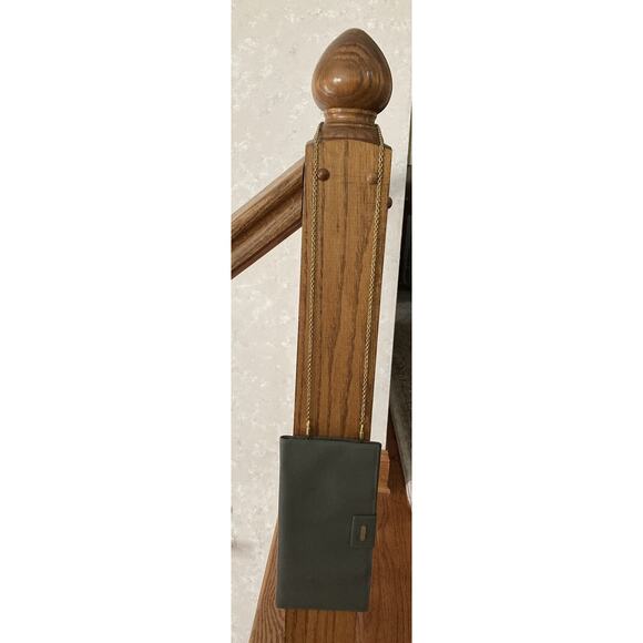 Vtg Womens Large SAS Faux Leather Travel Wallet Crossbody Purse Green Gray NOS - Picture 3 of 14